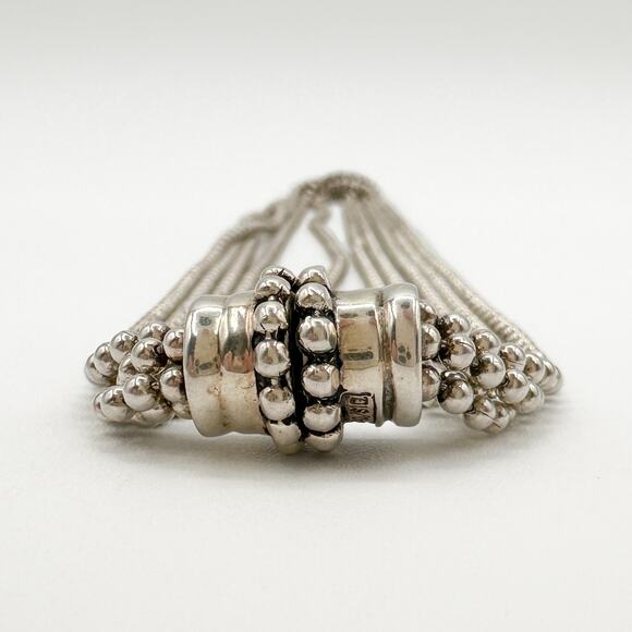 Vtg Joseph Esposito Necklace Espo Sterling Silver 5 Strand 18" Snap Closure - Picture 7 of 10